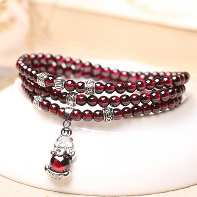 

Red garnet bracelet female models multi-circle crystal bracelet jewelry