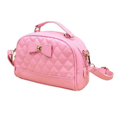 

New Women Handbag PU Leather Bowknot Candy Color Zipper Casual Small Crossbody Shoulder Messenger Bag Tote