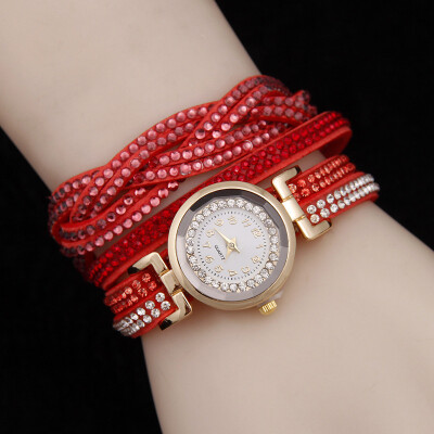 

Explosion models full diamond bracelet watch womens winding twist quartz watch