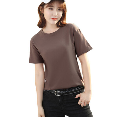 

Womens O-Neck Solid Short Sleeve Loose T-Shirt