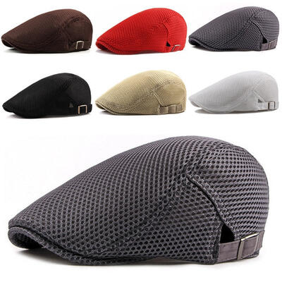 

Summer Men Newsboy breathable Cap Hat Mesh Cabbie Golf Driving Sun Flat Beret