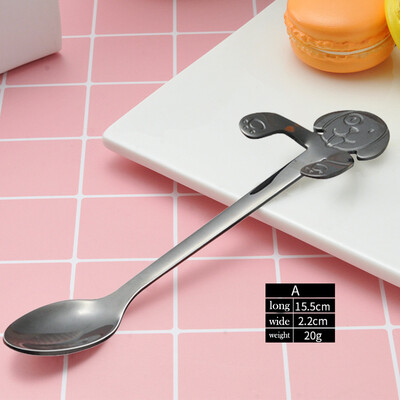 

Toponeto Cute Dog Spoon Long Handle Spoons Flatware Coffee Drinking Tools Kitchen Gadget