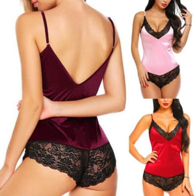 

Women&39s Sexy Lingerie Babydoll Sleepwear Underwear Lace BLACK Dress set Best