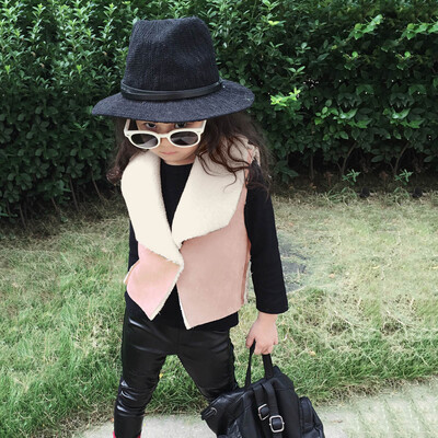 

Toddler Kids Baby Girl Winter Warm Clothes Faux Leather Waistcoat Coat Outwear