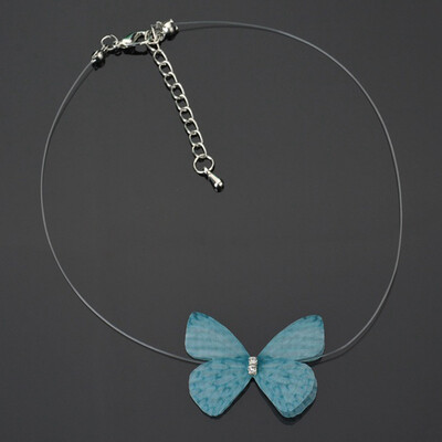 

Silk Crystal Fishline Choker 3D Yarn Butterfly Invisible Women Necklace 1pc