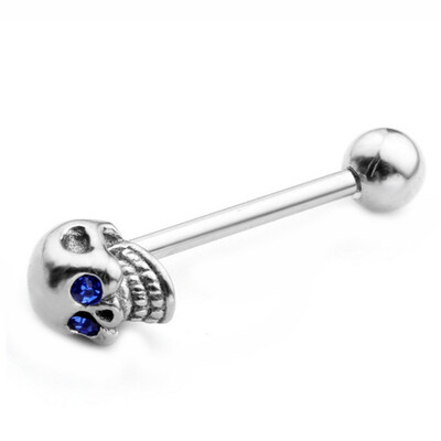 

Stainless Steel Punk Skull Tongue Ring Nail Body Piercing Jewelry