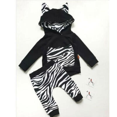 

Casual Newborn Kids Boys Cotton Hooded Tops T-shirtPants Autumn Outfits Clothes