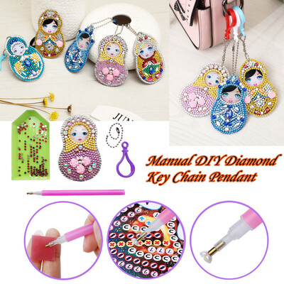 

Siaonvr 5Pcs 5D Cartoon Keyrings Diamond Painting DIY Painting Full Diamond Drill Need