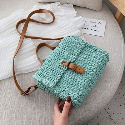 

Tailored Womens Fashion Retro Woven Shoulder Bag Solid Color Handbag Woven Bag Beach Bag