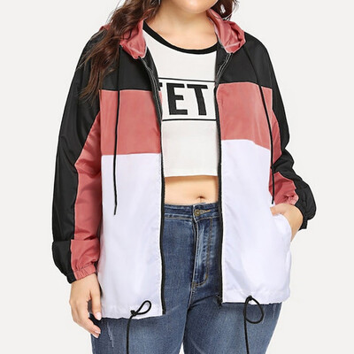 

Gobestart Women Casual Plus Size Autumn Long Sleeve Zipper Thin suits Hooded Sport Coat