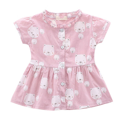 

Causal toddler baby dress cartoon animals pattern cotton soft dress princess dress outfit for 0-24M