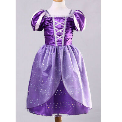 

Vintage Kids Girls Princess Costume Fairytale Aurora Rapunzel Lace Party Dress