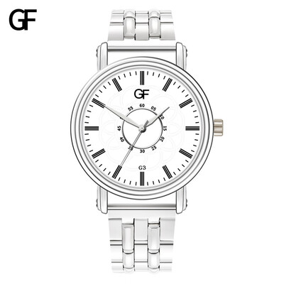 

Gobestart New Fashion High-End Mens Quartz Letter Watch Steel Strap Strap Mens Watch