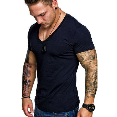 

Stylish Mens Tee Shirt Slim Fit V-Neck Short Sleeve Muscle Casual Tops T Shirts