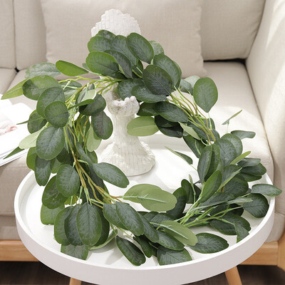 

Artificial Fake Eucalyptus Garland Leaf Vine Green Leaves Wedding Backdrop Decor