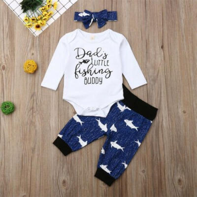 

US Newborn Boy Baby Girl Outfit Clothes Romper Bodysuit Pants Leggings Headband