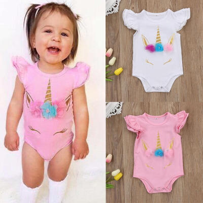 

Infant Newborn Baby Girl Kids Unicorn Romper Bodysuit Jumpsuit Outfit Sunsuit Clothes