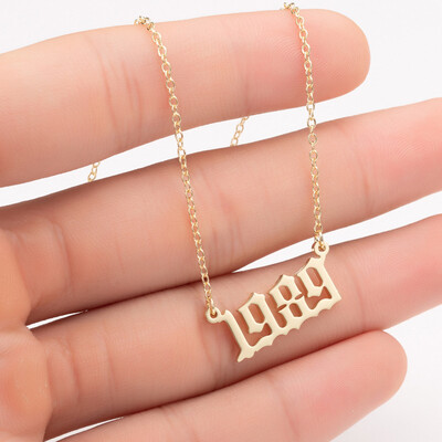 

Sale Custom Jewelry Special Date Year Number Necklace for Women from 1980 to 2002 Personalized Collares Necklaces