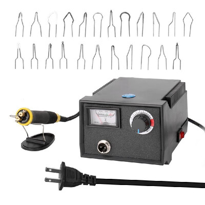 

Multifunctional Electric Gourd Wooden Pyrography Machine Pointer Instrument with 23pcs Heating Pen Heads
