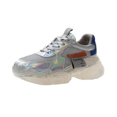 

Mhysa 2019 Spring Women Chunky Sneakers Casual Dad Shoes Platform Sneakers Transparent Jelly Sole Breathable crystal Sneakers