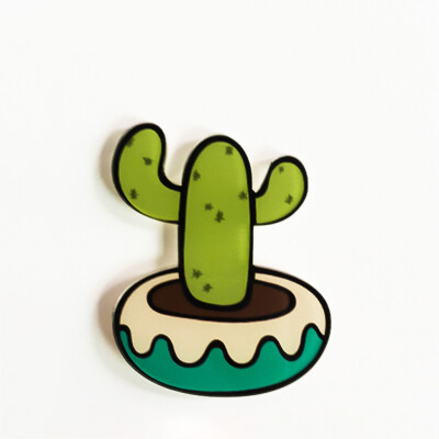 

1 PCS Cute Icon Cactus Succulent plants Acrylic Pin Badge Cartoon Icons Backpack Decoration Badges