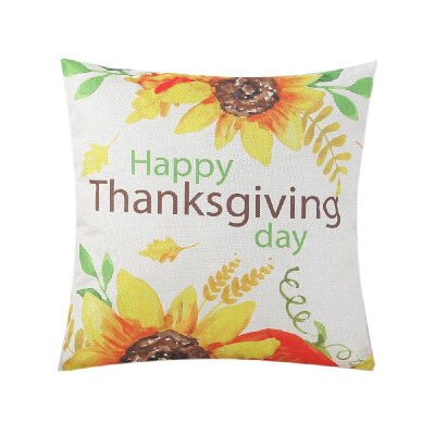 

Sunflower Printed Pillow Case Linen Cushion Cover Flower Pattern Square Pillowcase Home Office Safa Car Decoration 450 450mm