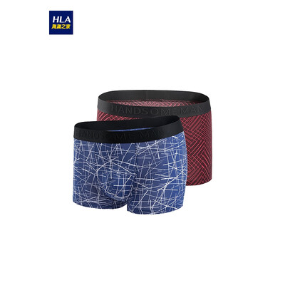 

HLA Haishu House Knitting Boxer Shorts Men 2019 Spring New Two Soft Print Panties HUKAJ1R023A Red Brown Pattern Royal Blue Pattern 23 17095 L