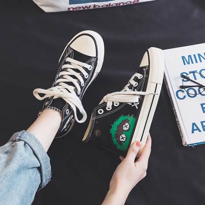 

Net red thin shoes with skirt white shoes 2019 summer Joker shoes children tide shoes Hyun-a Kim wind canvas shoes