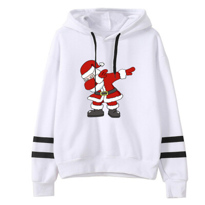 

Tailored Women Christmas Print Hooded Long Sleeves Sweatshirt Hooded Pullover Tops Shirt