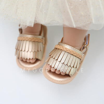 

Newborn Baby Girl Summer Sandals Anti-slip Prewalker Kid Soft Sole Crib Shoes