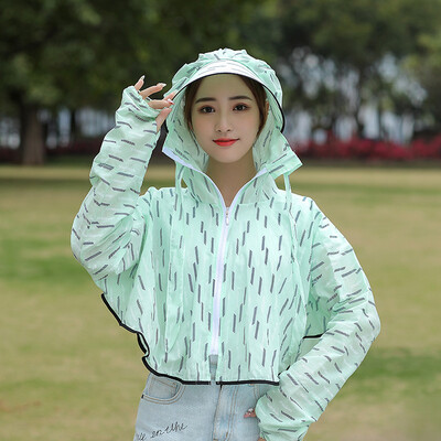 

Sunscreen girl 2019 new mid - summer long - style sunblock fairy breathable UV - free jacket cycling
