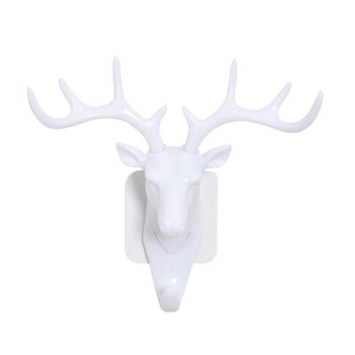 

Siaonvr Deer head Self Adhesive Wall Door Hook Hanger Bag Keys Sticky Holder