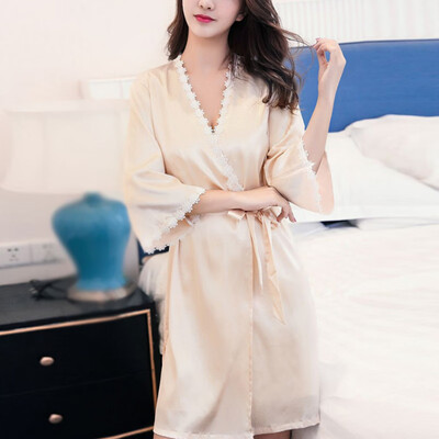 

Women Pajama Sets Sexy Lace Robe Sleepwear Ladies Sling Mini Nightdress Lingerie