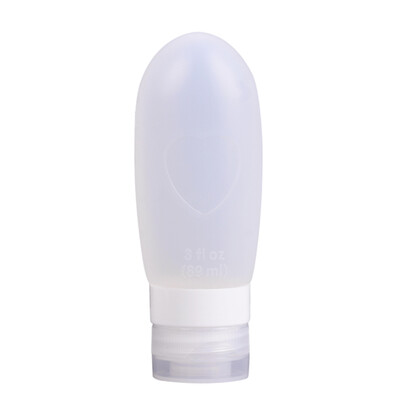 

Refillable Travel Bottles Silicone Squeezable Tube Sets Cosmetic Toiletry Containers for Shampoo Lotion Soap White  89ml