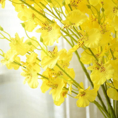 

Artificial flower single orchid home decoration fake flower decoration wedding silk flower yellow