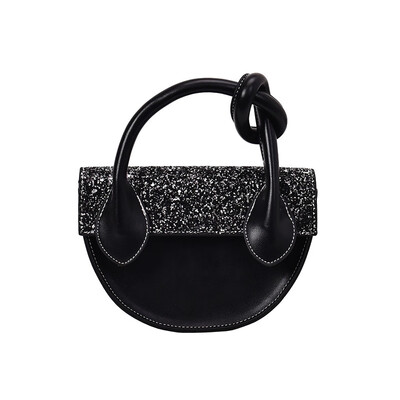 

Famous Designer Top Handle Women Small Handbags Sequin Flap Messenger Bags PU Shoulder Bags Bow for Ladies Saddle Crossbody Bag