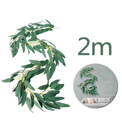 

Artificial Fake Eucalyptus Garland Leaf Vine Green Leaves Wedding Backdrop Decor