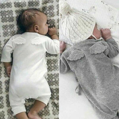 

Newborn Infant Baby Girl Cotton Romper Jumpsuit Bodysuit Wings Clothes Outfit