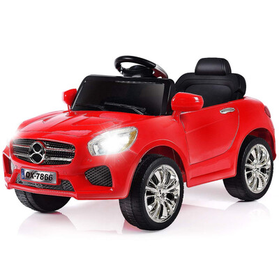 

6 V Kids Ride on Car w RC LED Lights MP3- Red