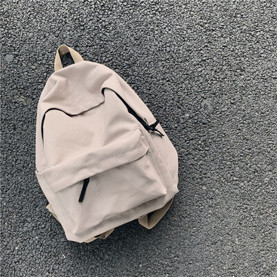 

Ins Wind bf Bag Female Korean High School Students Simple&Ancient Sensation Mori Backpack Canvas Joker Backpack