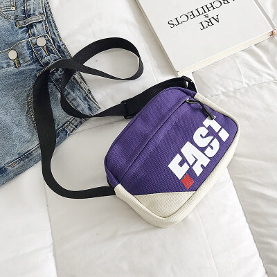 

2019 new casual wild color collision shoulder bag female temperament canvas small square bag fashion personality letter Messenger bag