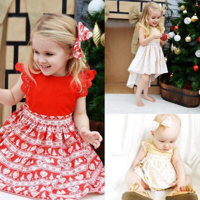

Details about Christmas Baby Girls Toodler Kids Xmas Lace Romper Dress Party Dresses Gift