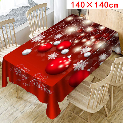 

Toponeto Christmas Tablecloth Print Rectangle Table Cover Holiday Party Home Decor