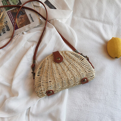 

Tailored Woman Mini Weave Beach Shoulder Bags Ladies Bohemian Style Leisure Hand Bags