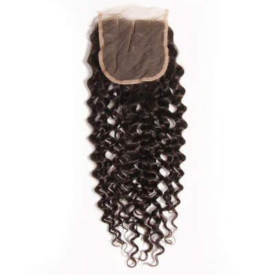 

UNice Hair Brazilian Curly Virgin Human Hair 4x4 Closure Middle part