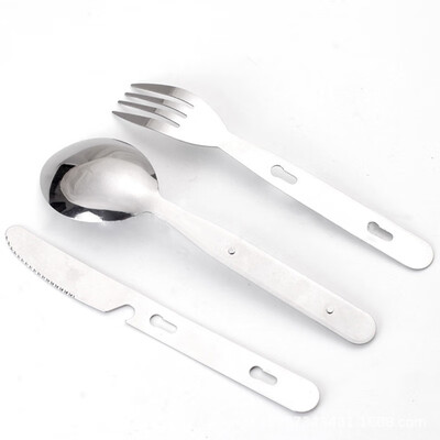

Stainless Steel Fork Spoon Cutter Cutlery Sets For Outdoor Camping Accessaries
