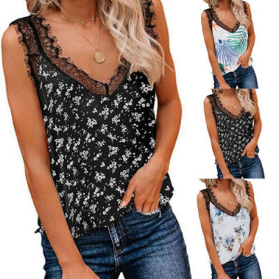 

Women Loose Boho Print Tank Tops Summer Vest Sleeveless T shirts Loose Blouses