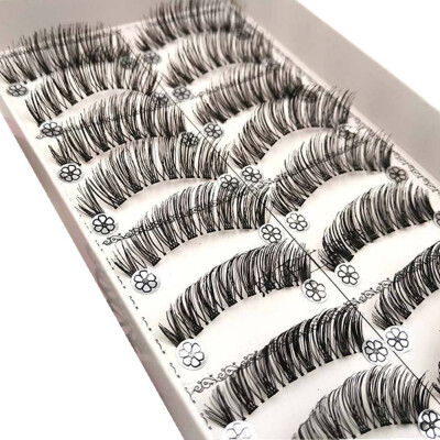 

Gobestart Handmade Natural Fashion Long False Eyelashes For Makeup 10 Pairs