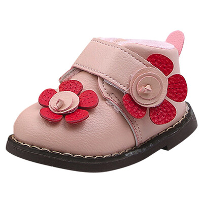 

Baby Children Warm Girls Floral Sneaker Boots Snow Baby First Walker Shoes