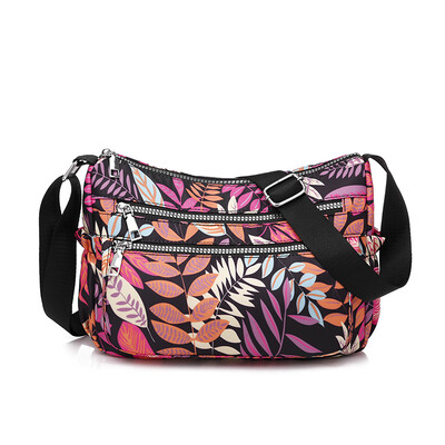 

Printed Oxford Bag Multi-layer Large Capacity Leisure Middle-aged Mother One Shoulder Slant Bag Canvas